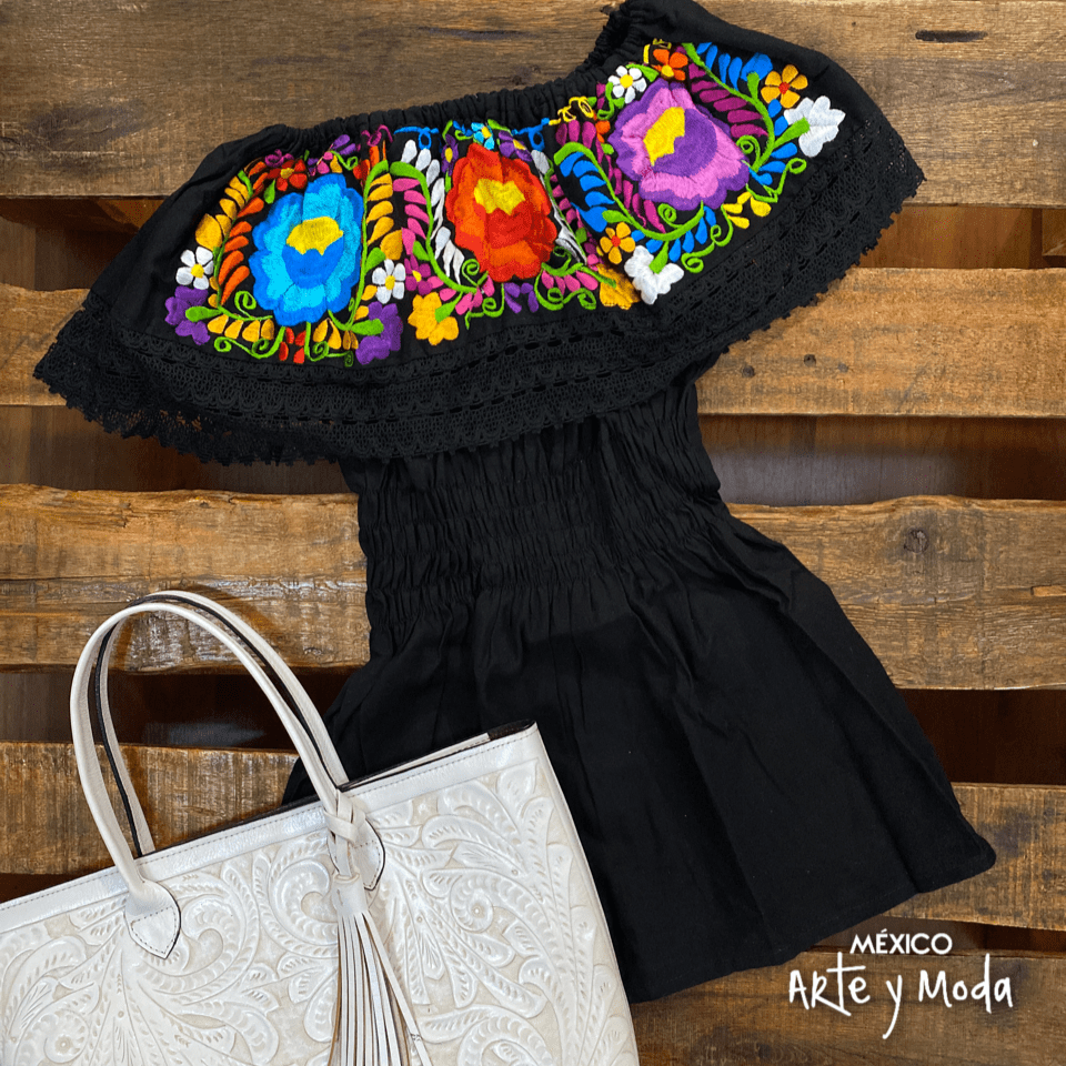 Bluson Campesino Bordado - MÉXICO ARTE Y MODA - Blusón Artesanal