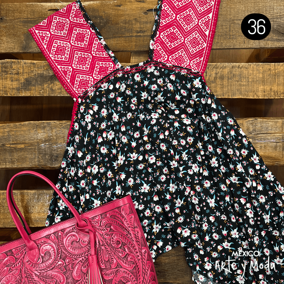 Bluson San Andres Asimetrico - MÉXICO ARTE Y MODA - Blusa Bordada