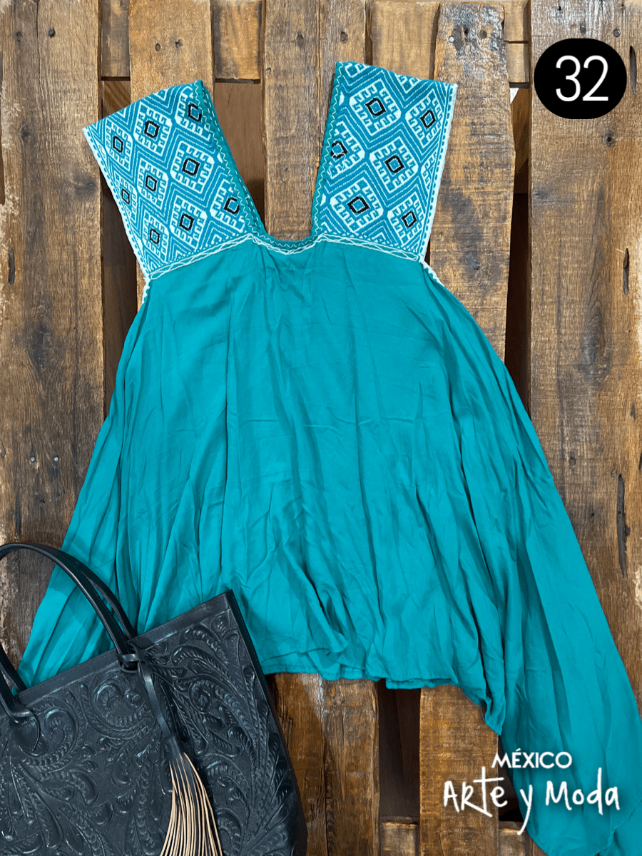 Bluson San Andres Asimetrico - MÉXICO ARTE Y MODA - Blusa Bordada