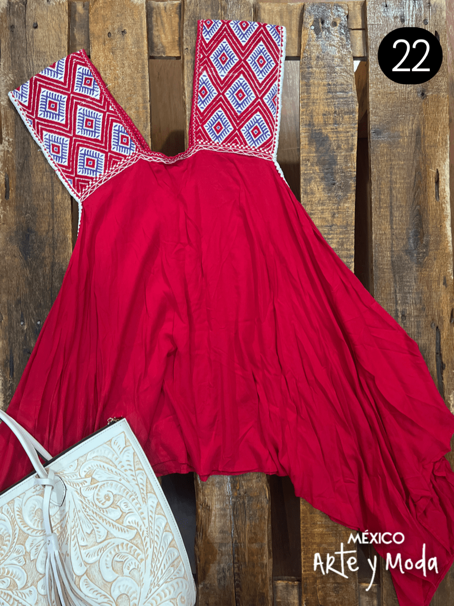 Bluson San Andres Asimetrico - MÉXICO ARTE Y MODA - Blusa Bordada