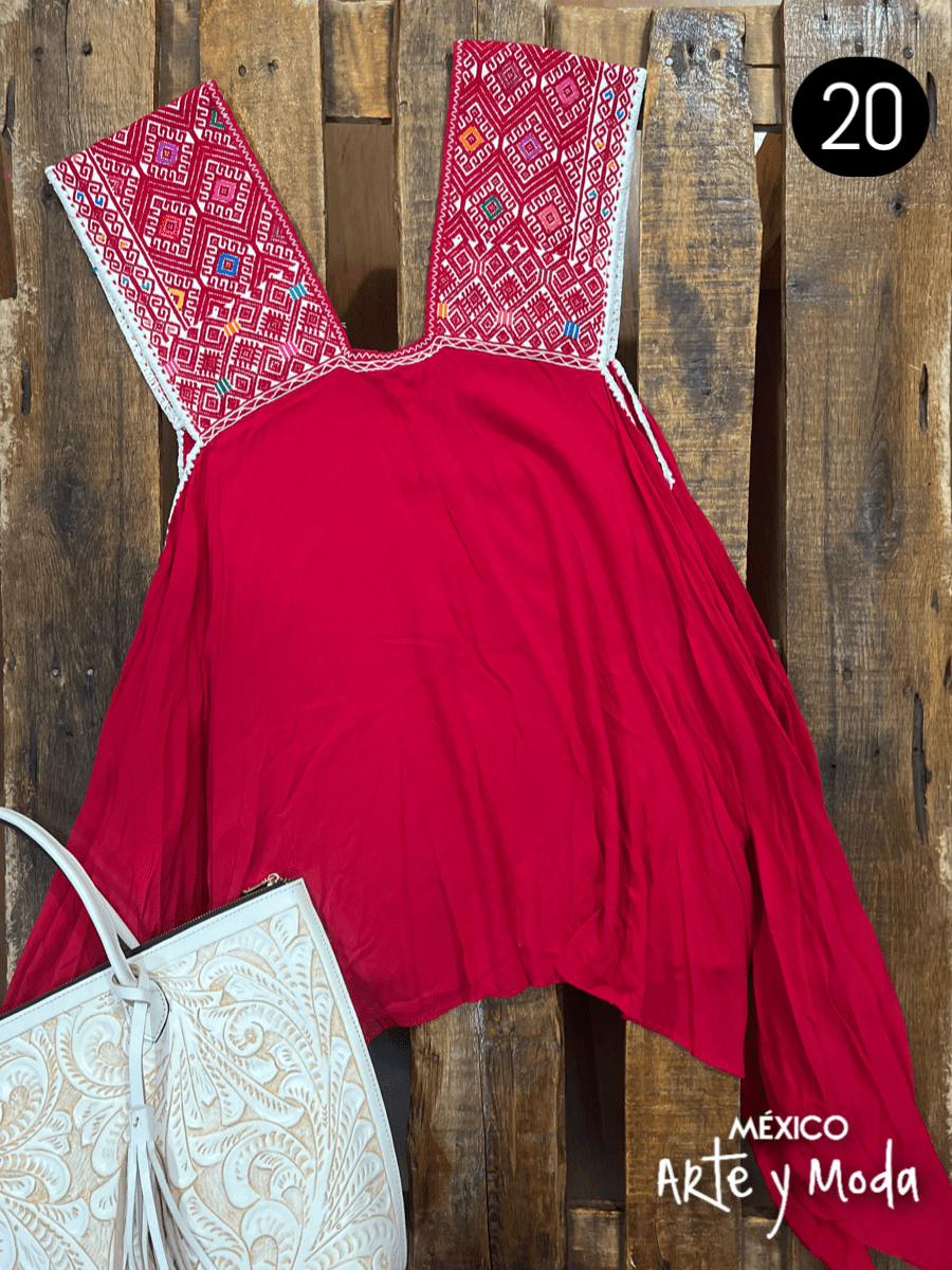 Bluson San Andres Asimetrico - MÉXICO ARTE Y MODA - Blusa Bordada