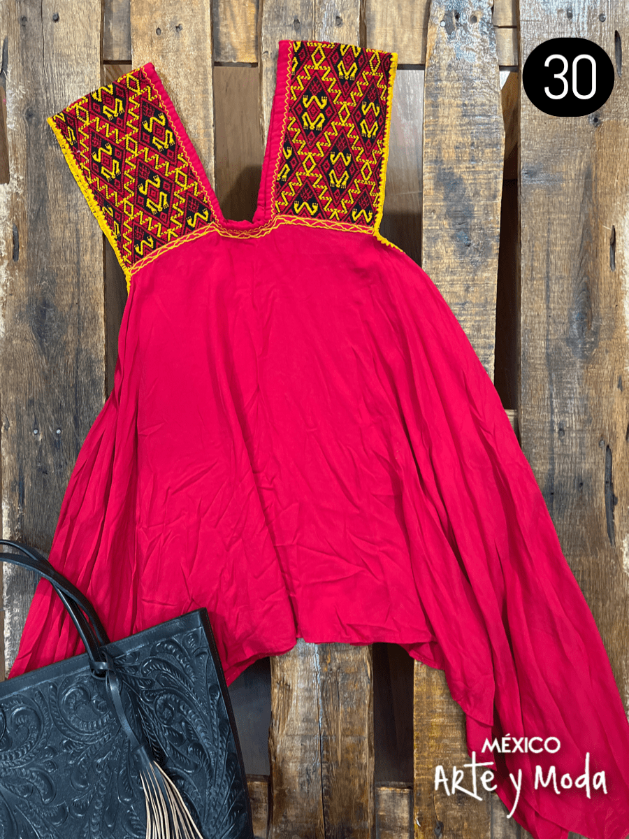 Bluson San Andres Asimetrico - MÉXICO ARTE Y MODA - Blusa Bordada