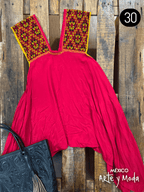 Bluson San Andres Asimetrico - MÉXICO ARTE Y MODA - Blusa Bordada