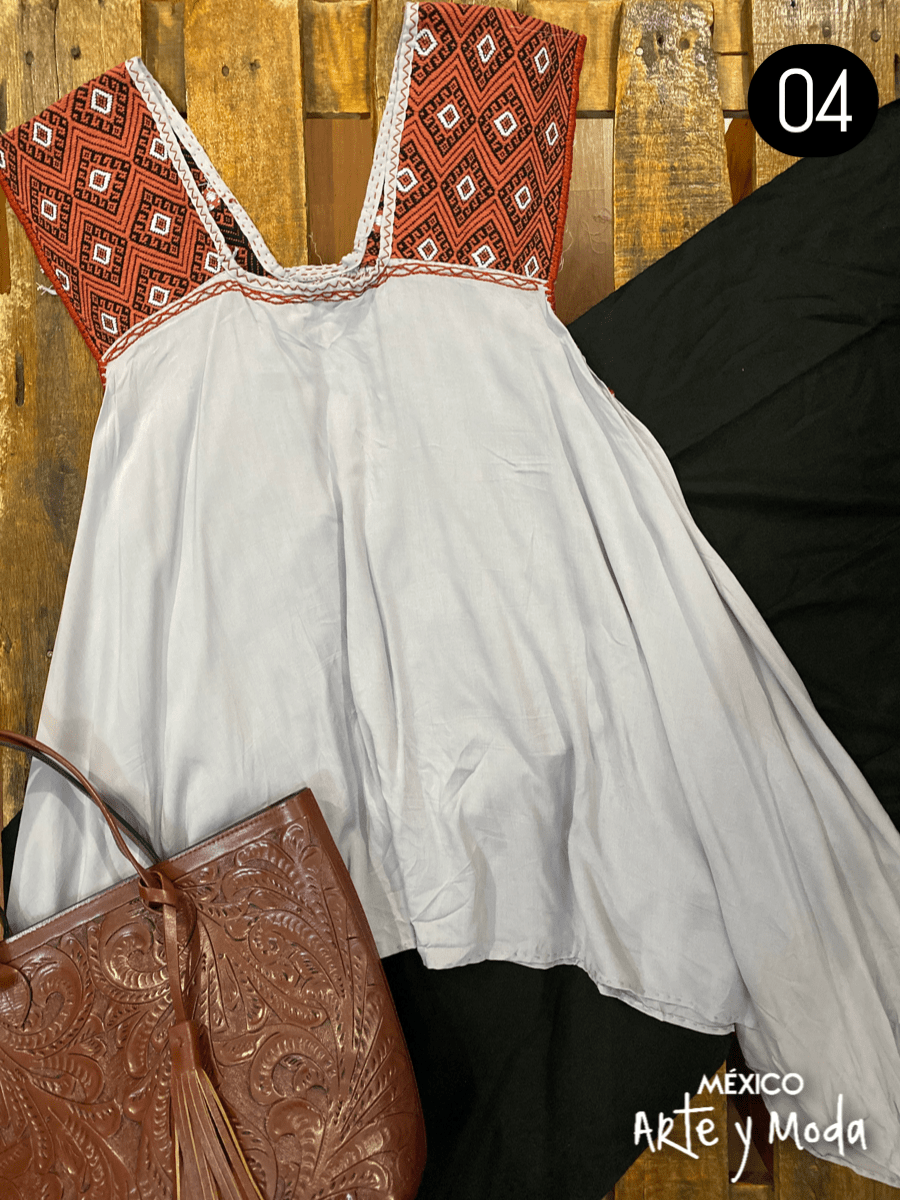 Bluson San Andres Asimetrico - MÉXICO ARTE Y MODA - Blusa Bordada