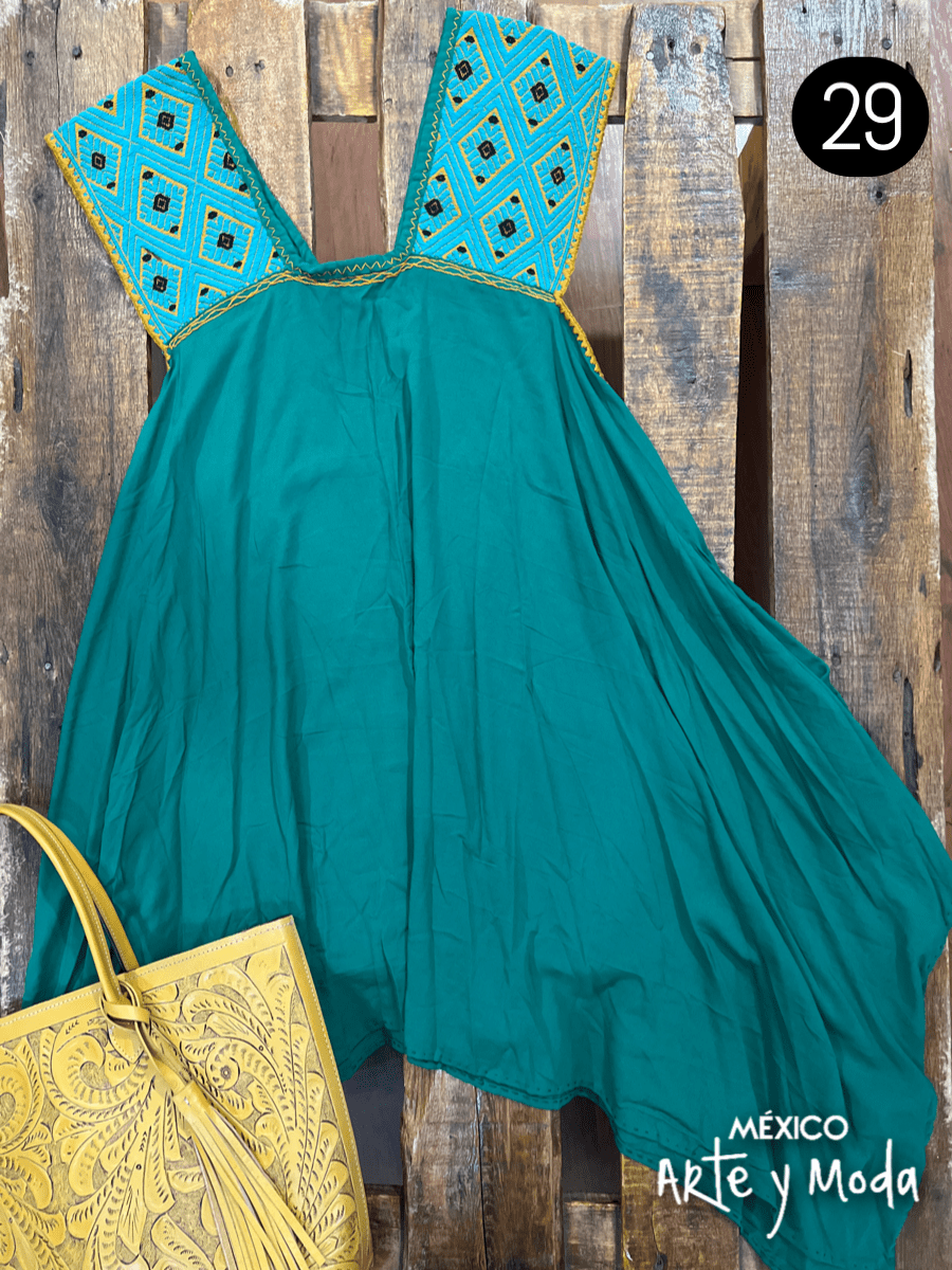 Bluson San Andres Asimetrico - MÉXICO ARTE Y MODA - Blusa Bordada