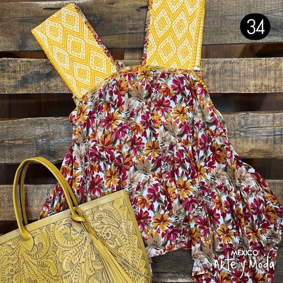 Bluson San Andres Asimetrico - MÉXICO ARTE Y MODA - Blusa Bordada