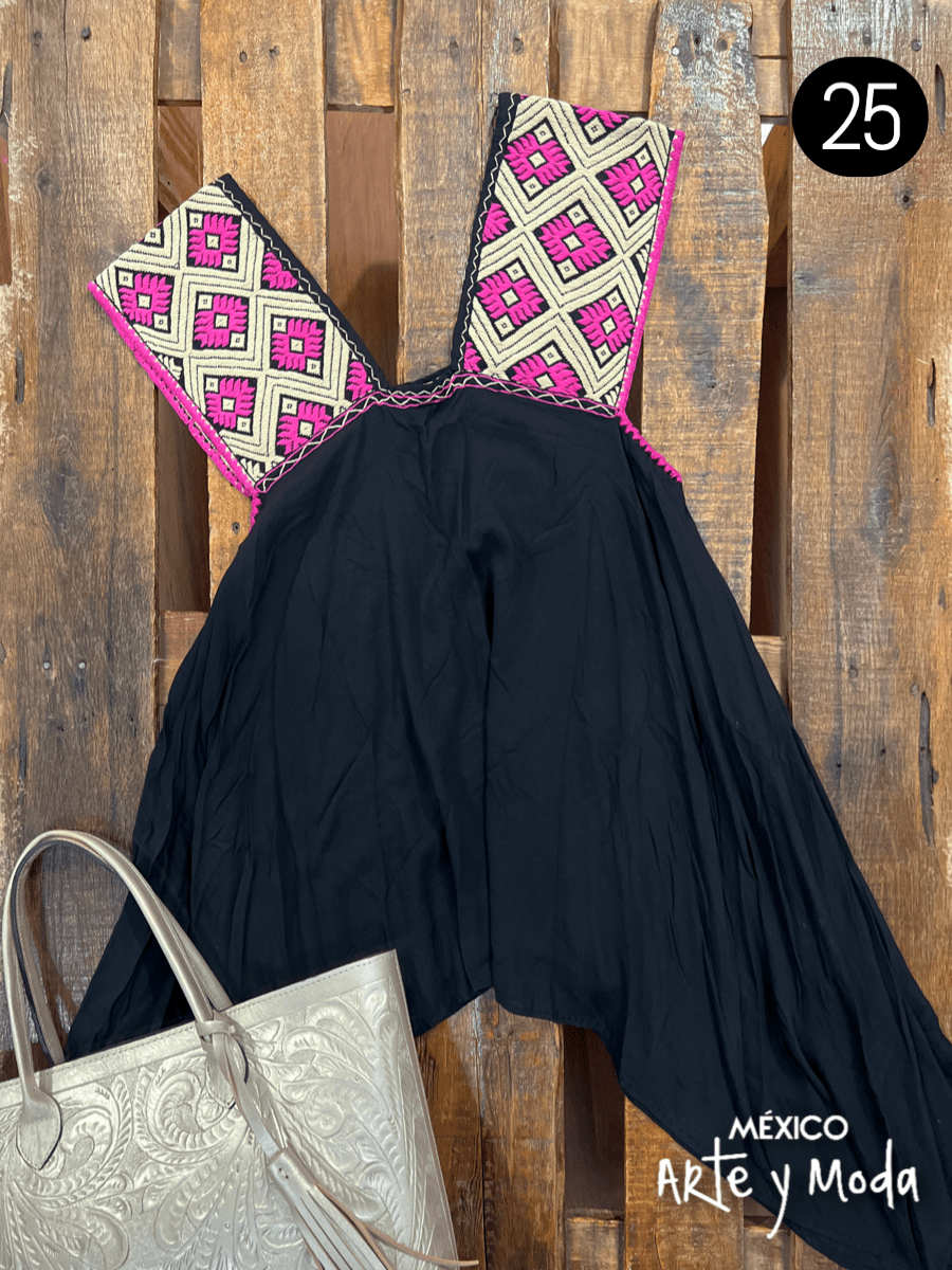 Bluson San Andres Asimetrico - MÉXICO ARTE Y MODA - Blusa Bordada