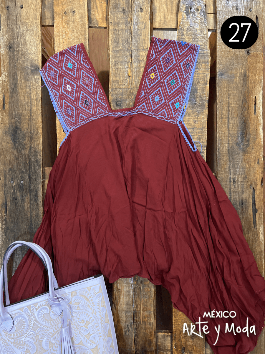 Bluson San Andres Asimetrico - MÉXICO ARTE Y MODA - Blusa Bordada