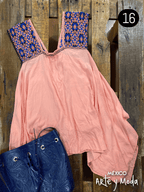 Bluson San Andres Asimetrico - MÉXICO ARTE Y MODA - Blusa Bordada
