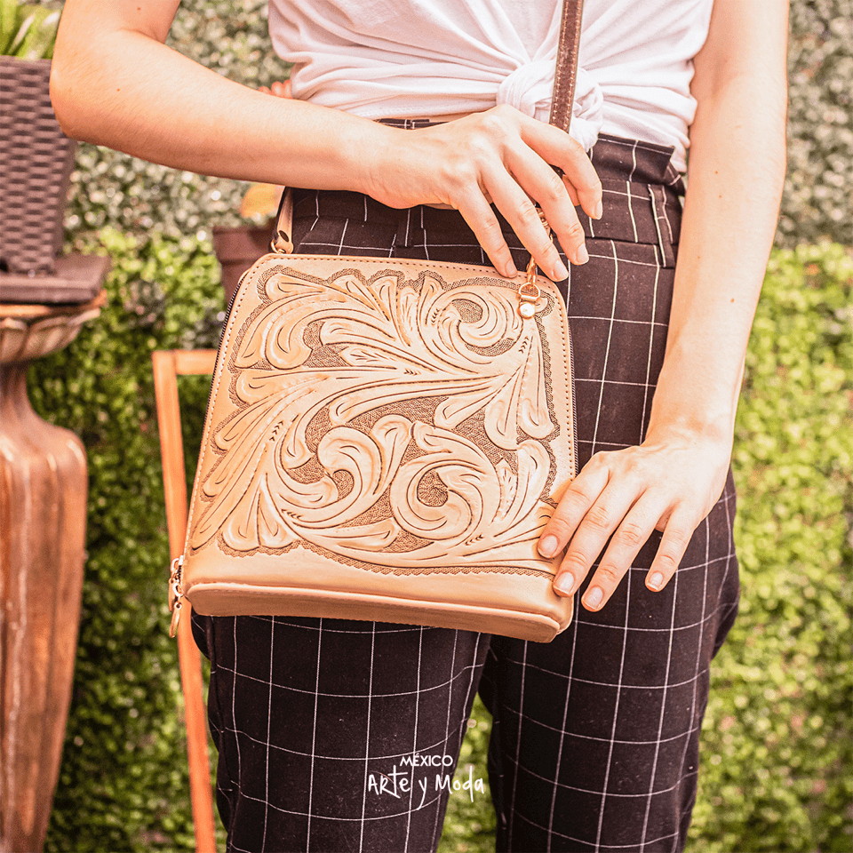 Bolsa Mensajera Piel - MÉXICO ARTE Y MODA - Bolso de Piel