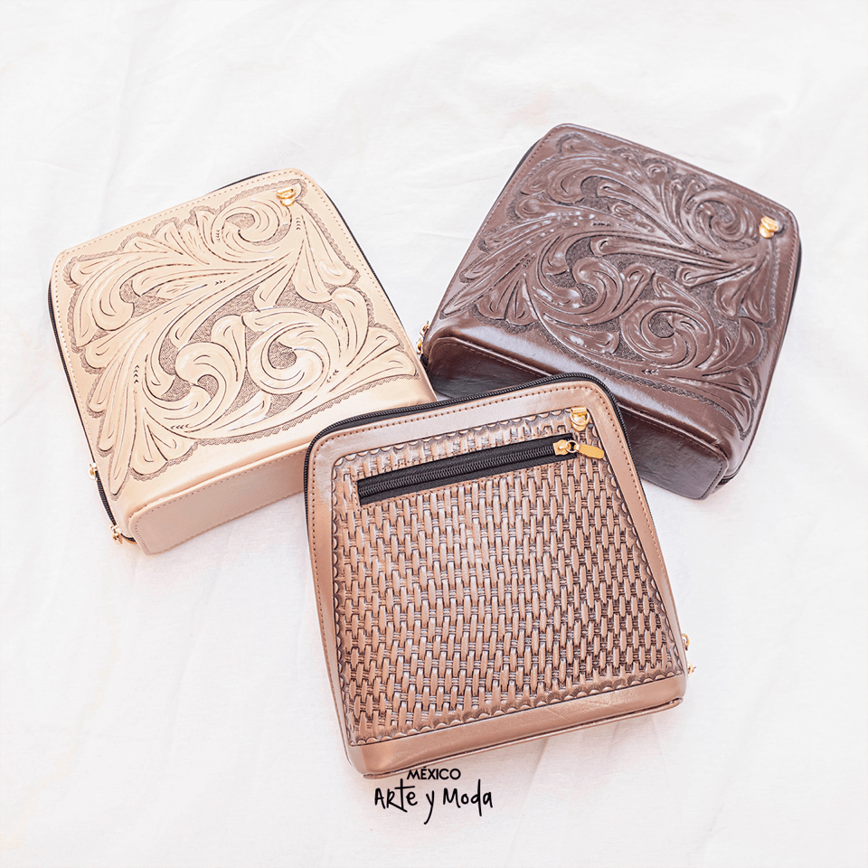 Bolsa Mensajera Piel - MÉXICO ARTE Y MODA - Bolso de Piel