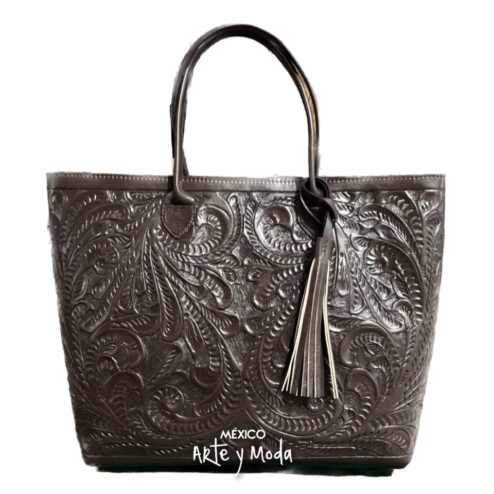 Bolso Tote Grande Piel - MÉXICO ARTE Y MODA - Bolso de Piel