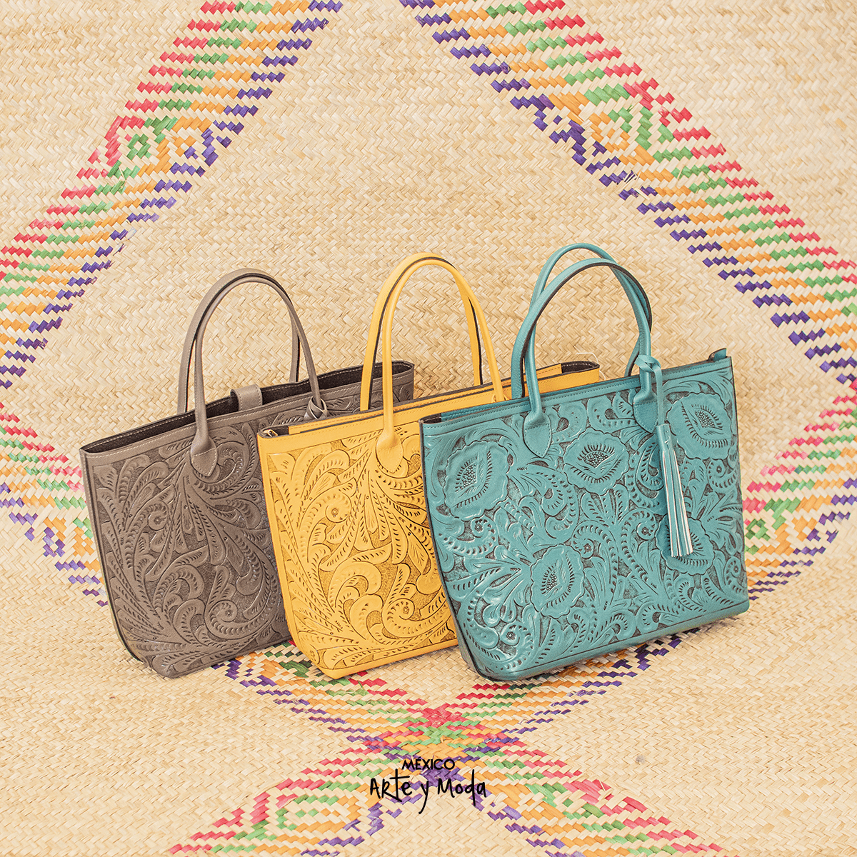 Bolso Tote Grande Piel - MÉXICO ARTE Y MODA - Bolso de Piel