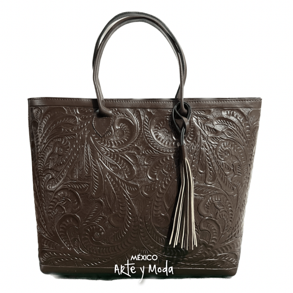 Bolso Tote Grande Piel - MÉXICO ARTE Y MODA - Bolso de Piel