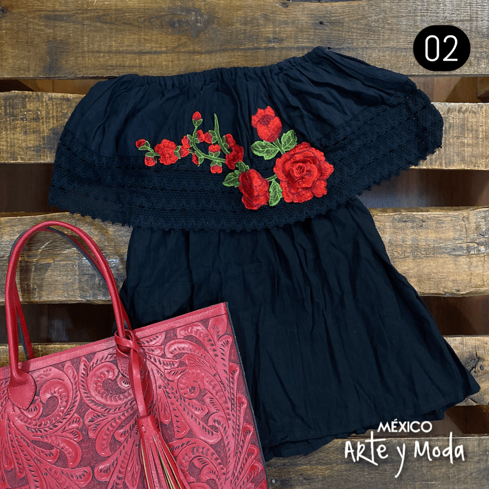Campesina Petalos - MÉXICO ARTE Y MODA - Blusa Bordada