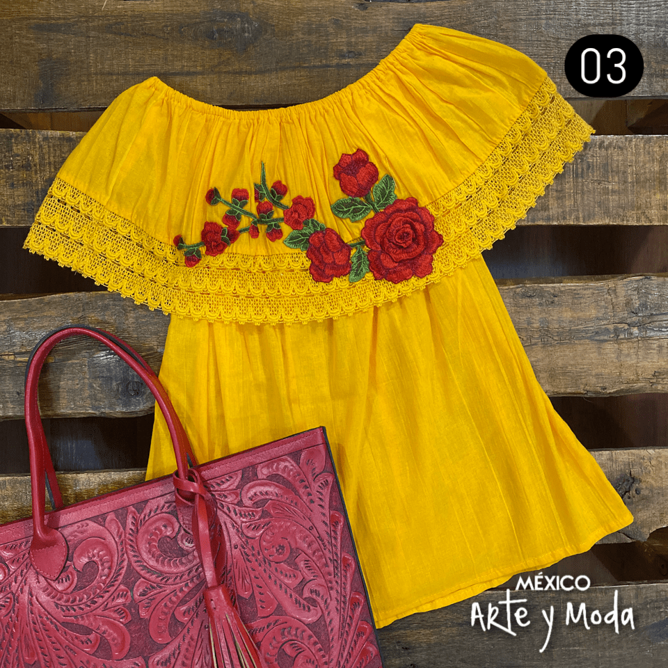 Campesina Petalos - MÉXICO ARTE Y MODA - Blusa Bordada