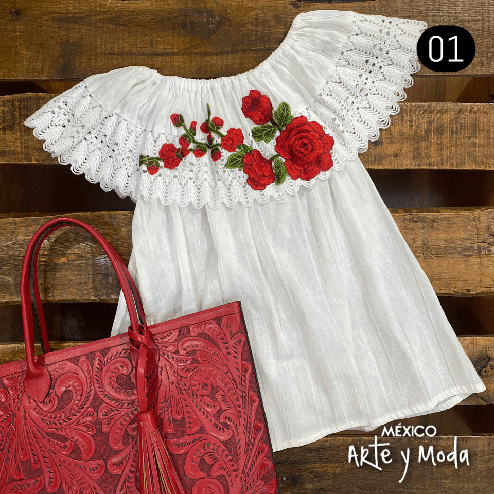 Campesina Petalos - MÉXICO ARTE Y MODA - Blusa Bordada