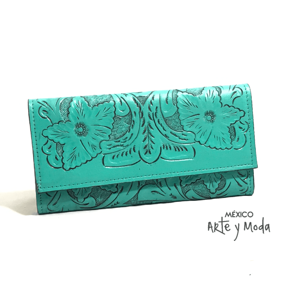 Cartera Cincelada Piel - MÉXICO ARTE Y MODA - Cartera de Piel