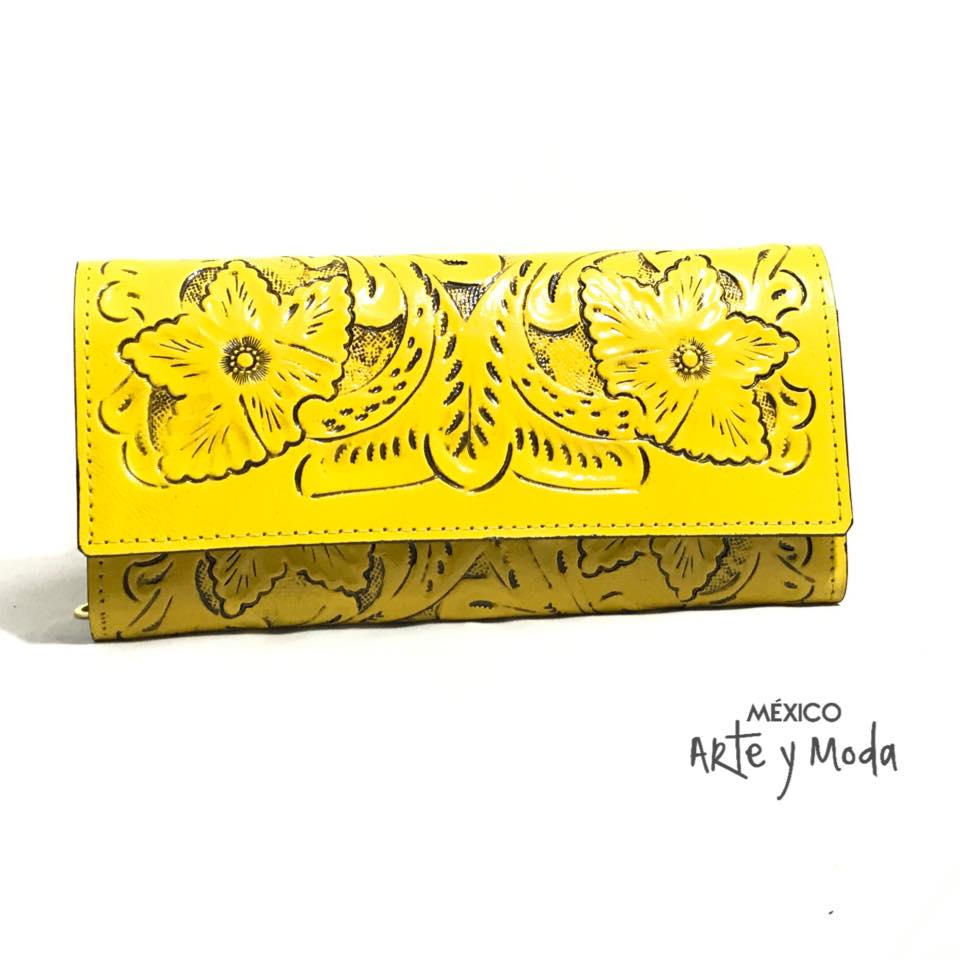 Cartera Cincelada Piel - MÉXICO ARTE Y MODA - Cartera de Piel