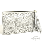 Clutch Flecos Piel - MÉXICO ARTE Y MODA - Clutch de Piel