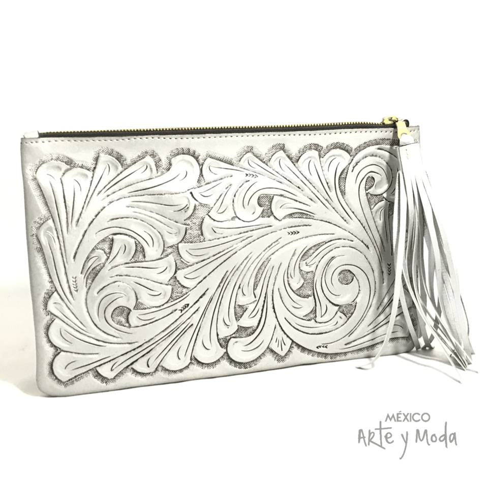 Clutch Flecos Piel - MÉXICO ARTE Y MODA - Clutch de Piel
