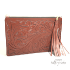Clutch Flecos Piel - MÉXICO ARTE Y MODA - Clutch de Piel