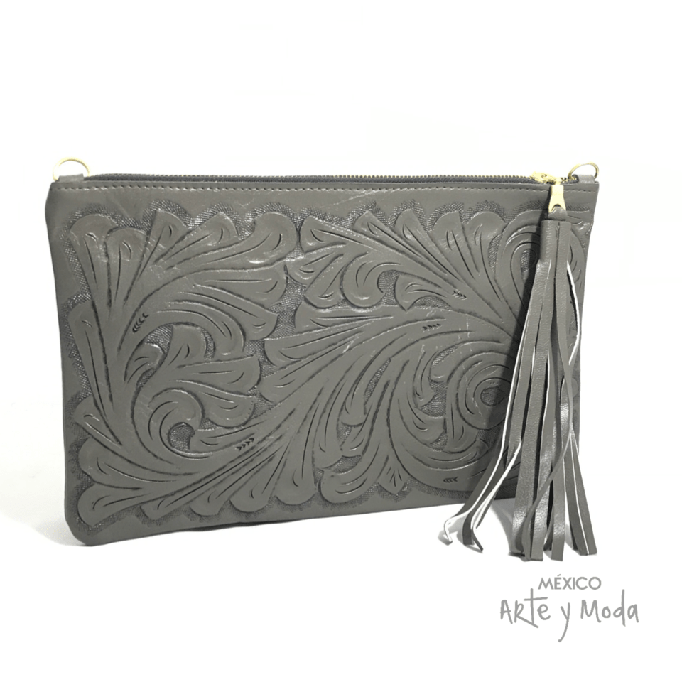 Clutch Flecos Piel - MÉXICO ARTE Y MODA - Clutch de Piel