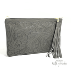 Clutch Flecos Piel - MÉXICO ARTE Y MODA - Clutch de Piel