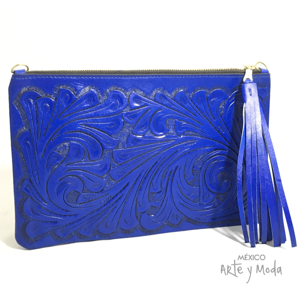 Clutch Flecos Piel - MÉXICO ARTE Y MODA - Clutch de Piel