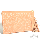 Clutch Flecos Piel - MÉXICO ARTE Y MODA - Clutch de Piel