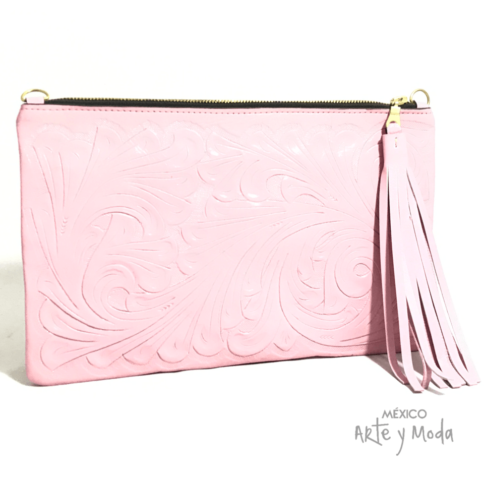 Clutch Flecos Piel - MÉXICO ARTE Y MODA - Clutch de Piel