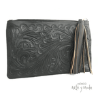 Clutch Flecos Piel - MÉXICO ARTE Y MODA - Clutch de Piel
