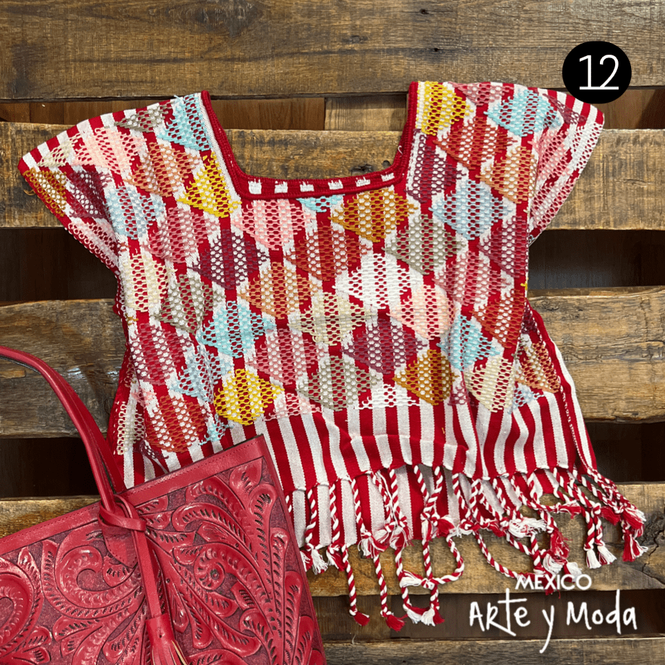 Crop Top Telar Rombos - MÉXICO ARTE Y MODA - Blusa Bordada