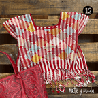Crop Top Telar Rombos - MÉXICO ARTE Y MODA - Blusa Bordada