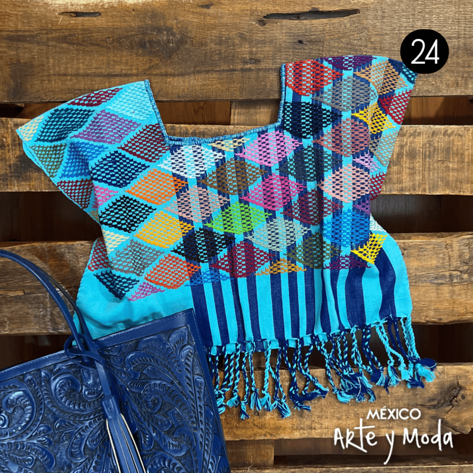Crop Top Telar Rombos - MÉXICO ARTE Y MODA - Blusa Bordada