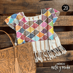 Crop Top Telar Rombos - MÉXICO ARTE Y MODA - Blusa Bordada
