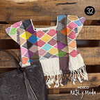 Crop Top Telar Rombos - MÉXICO ARTE Y MODA - Blusa Bordada