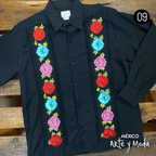 Guayabera Bordada Lino - MÉXICO ARTE Y MODA - Camisa Caballero