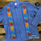 Guayabera Bordada Lino - MÉXICO ARTE Y MODA - Camisa Caballero