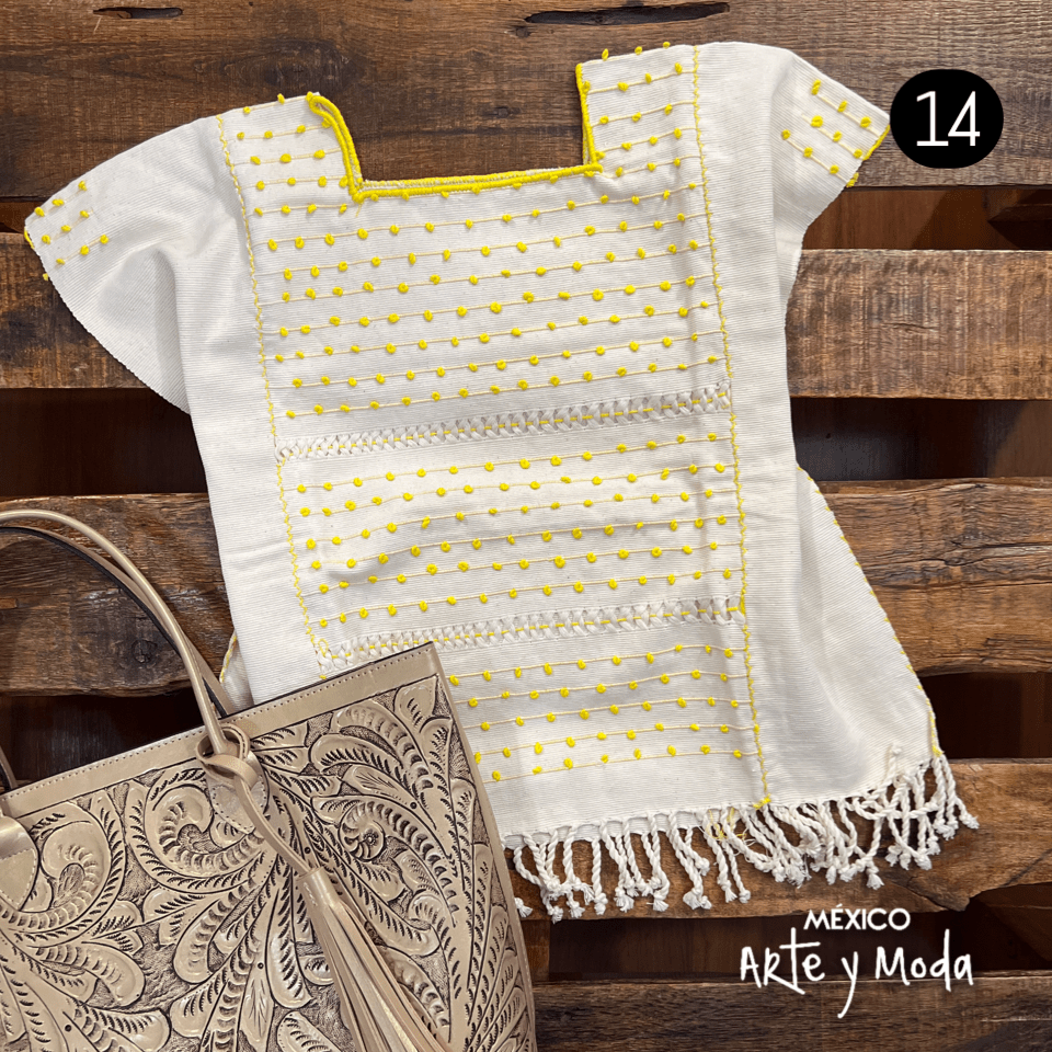 Huipil Telar Lunares - MÉXICO ARTE Y MODA - Crop Top