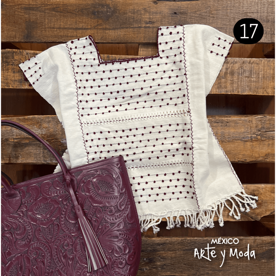 Huipil Telar Lunares - MÉXICO ARTE Y MODA - Crop Top
