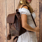 Mochila Solapa Piel - MÉXICO ARTE Y MODA - Bolso de Piel