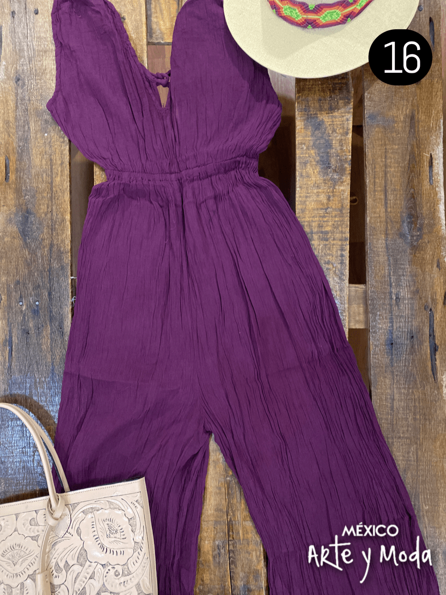 Mono Manta Corrugada - MÉXICO ARTE Y MODA - Monos de pantalón corto y largo