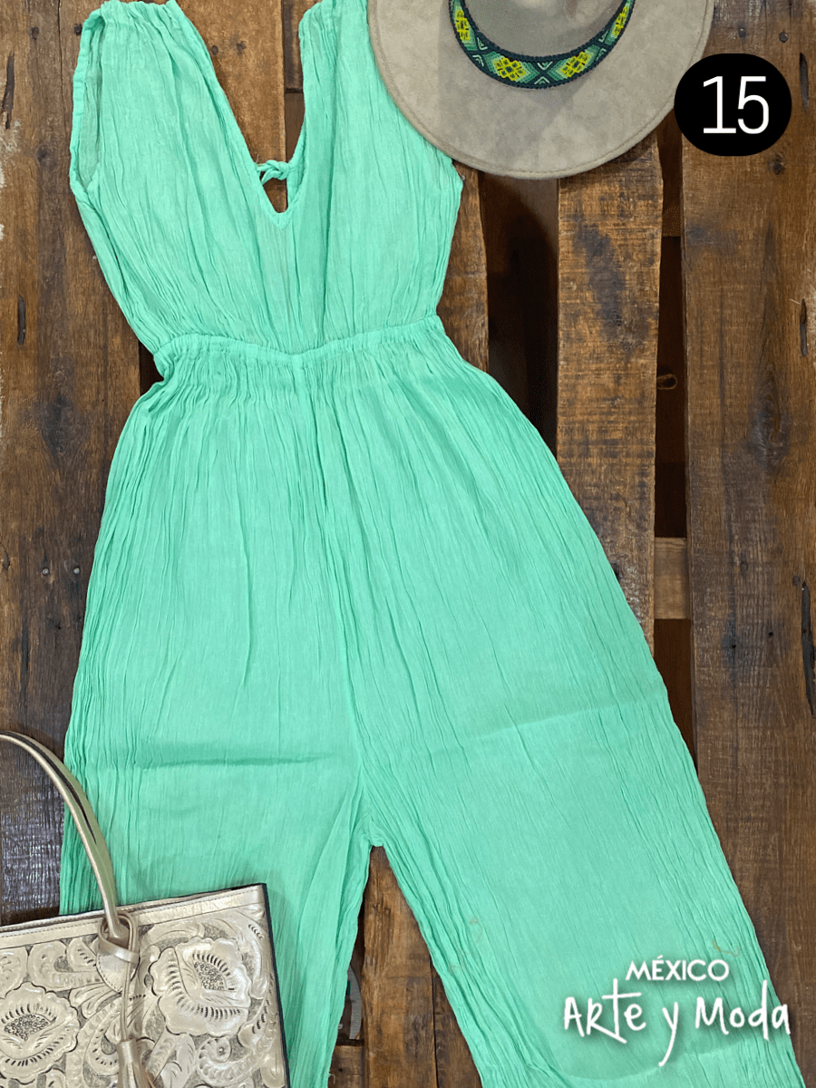 Mono Manta Corrugada - MÉXICO ARTE Y MODA - Monos de pantalón corto y largo