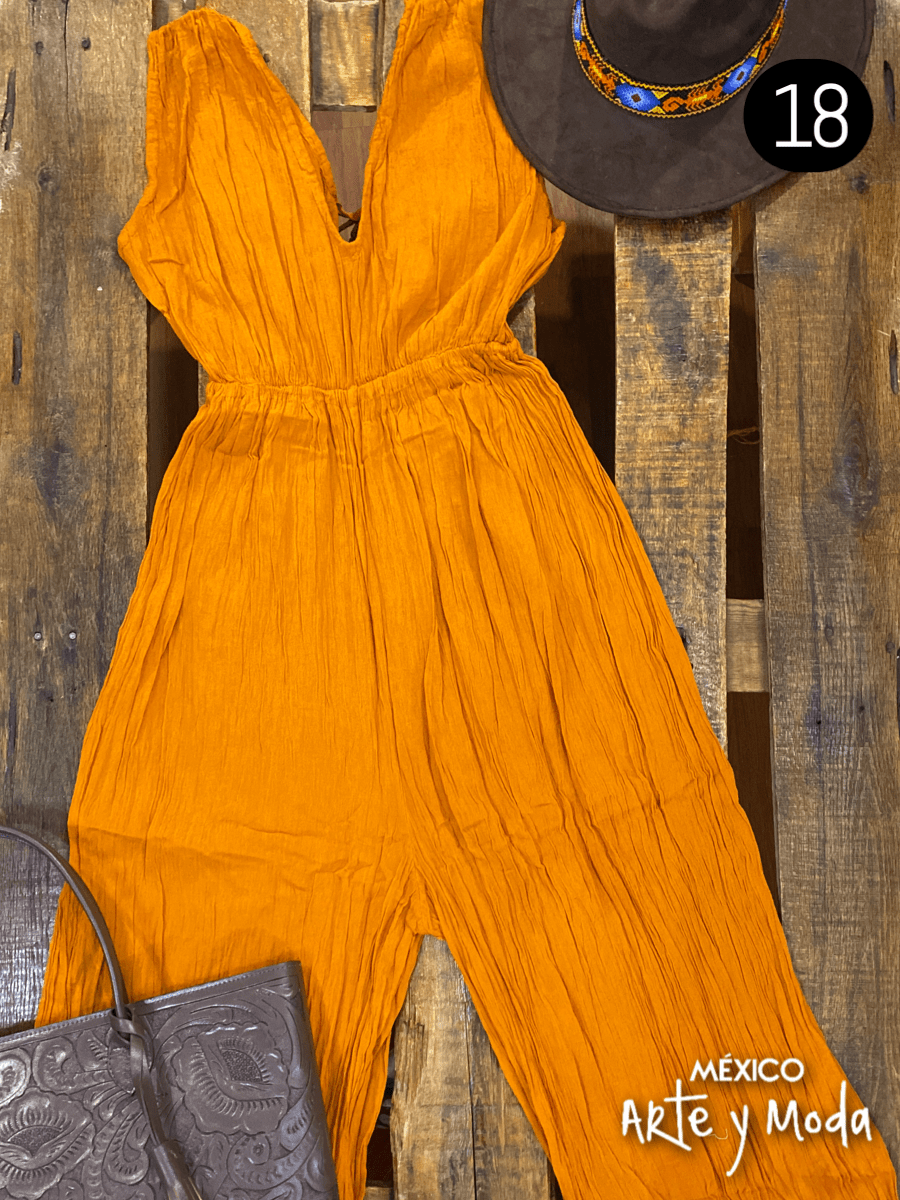 Mono Manta Corrugada - MÉXICO ARTE Y MODA - Monos de pantalón corto y largo