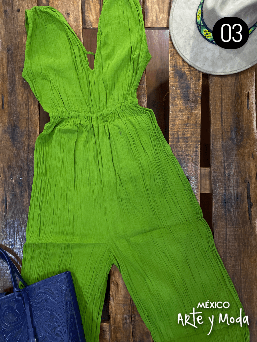 Mono Manta Corrugada - MÉXICO ARTE Y MODA - Monos de pantalón corto y largo