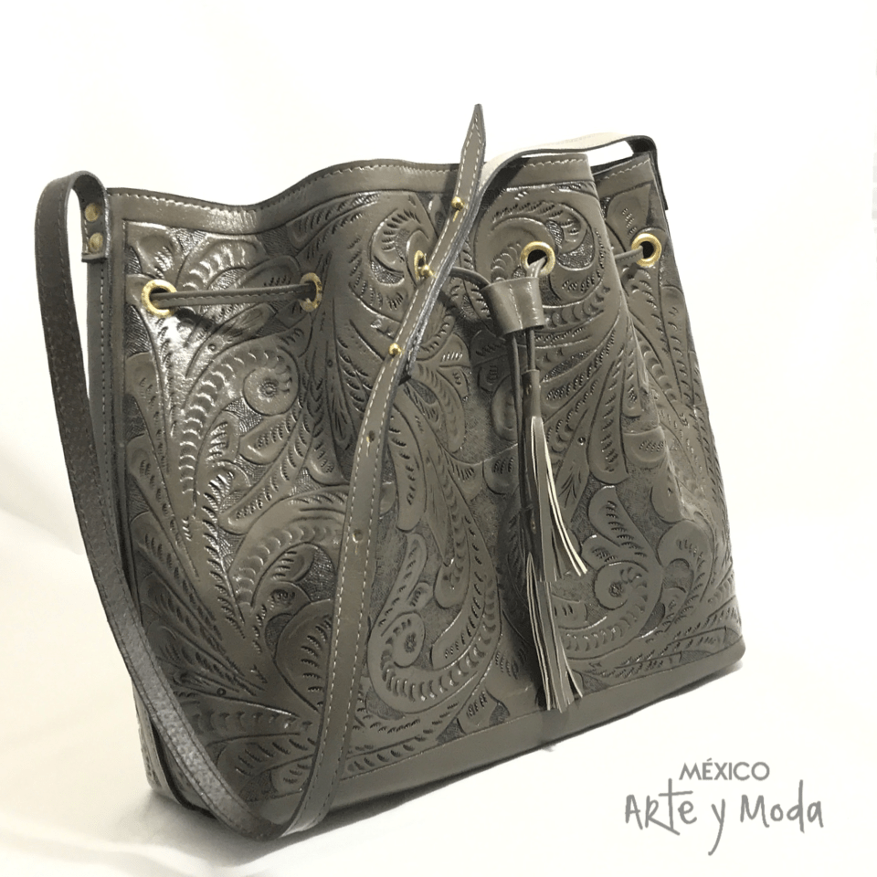 Morral Piel Cincelado - MÉXICO ARTE Y MODA - Bolso de Piel