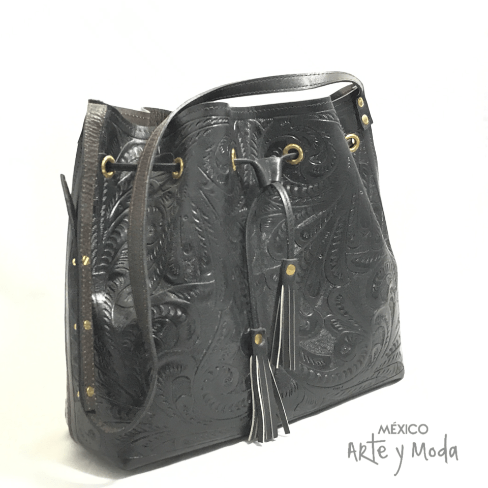 Morral Piel Cincelado - MÉXICO ARTE Y MODA - Bolso de Piel