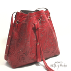 Morral Piel Cincelado - MÉXICO ARTE Y MODA - Bolso de Piel