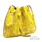 Morral Piel Cincelado - MÉXICO ARTE Y MODA - Bolso de Piel